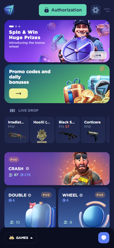 csfail главный экран